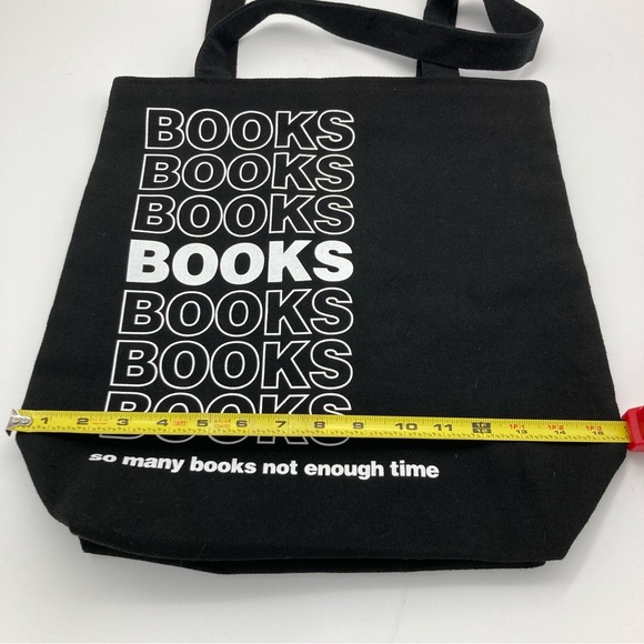 Barnes & Noble Books Repeating Logo Snap Top Canvas Tote Bag - Picture 6 of 8